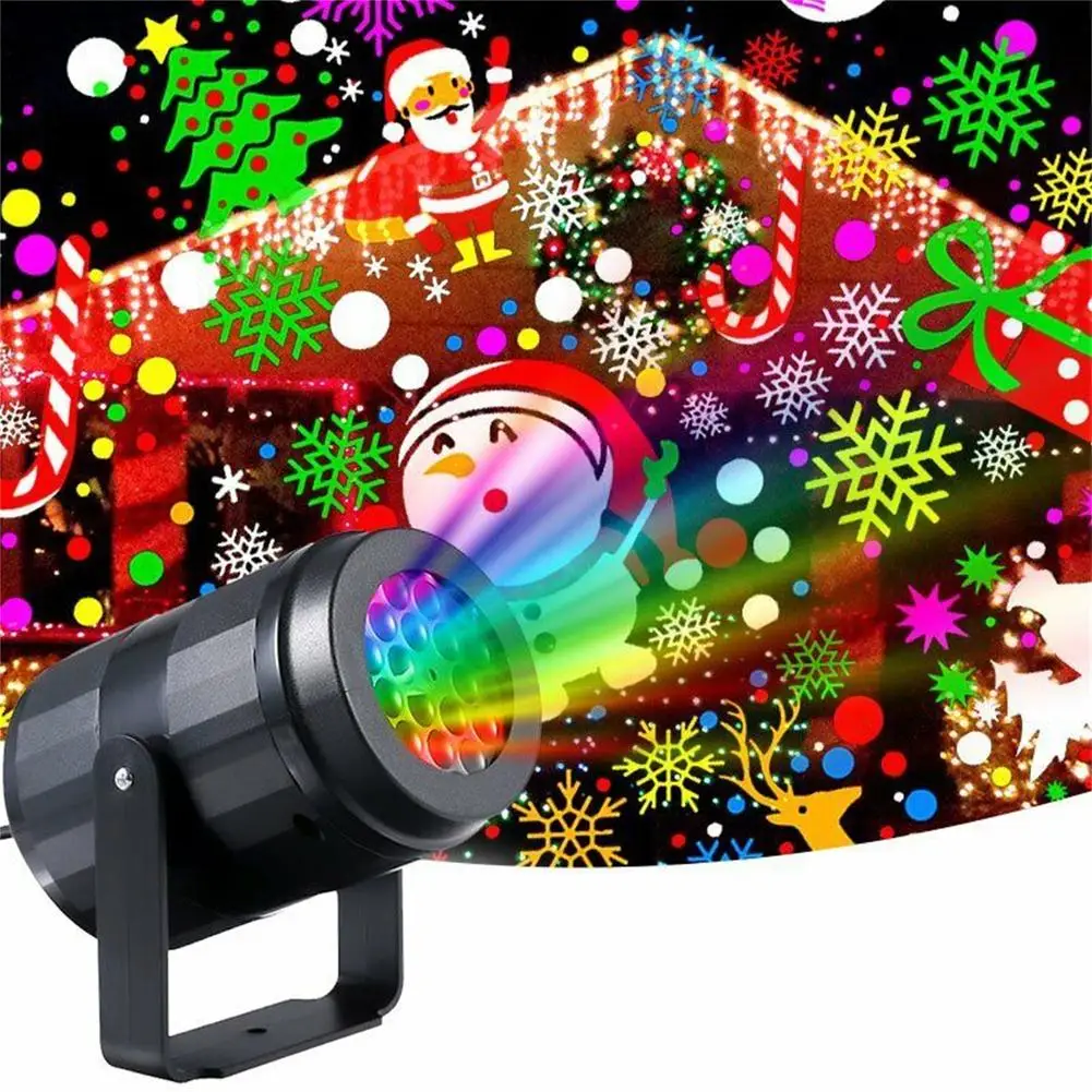 16 Pattern Motion Christmas Landscape Light Projector Led Spotlight lampada di proiezione rotazionale impermeabile