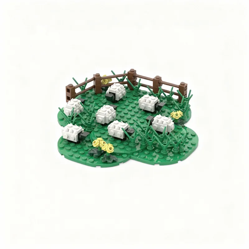 350pcs MOC Creator Field Sheep Model Building Blocks Idea Birthday Education Craft Creative Collection Assemble Art Brick 3D