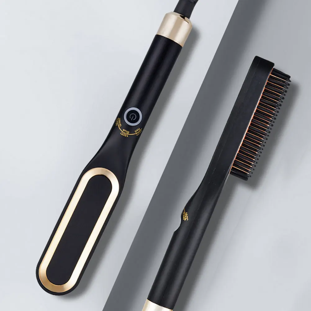 

3 Gears Adjustable Hair Straightener Electric Beard Styling Comb 3 in 1 Ptc Ceramic Heating Eu Plug Hair Straightener