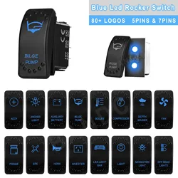 Interruptor basculante marino GPS, interruptor de palanca de encendido y apagado para UTV, RZR, ATV, Auto impermeable, 12V, 20a, 24V, 10A, enclavamiento/momentáneo, Led azul, SPST