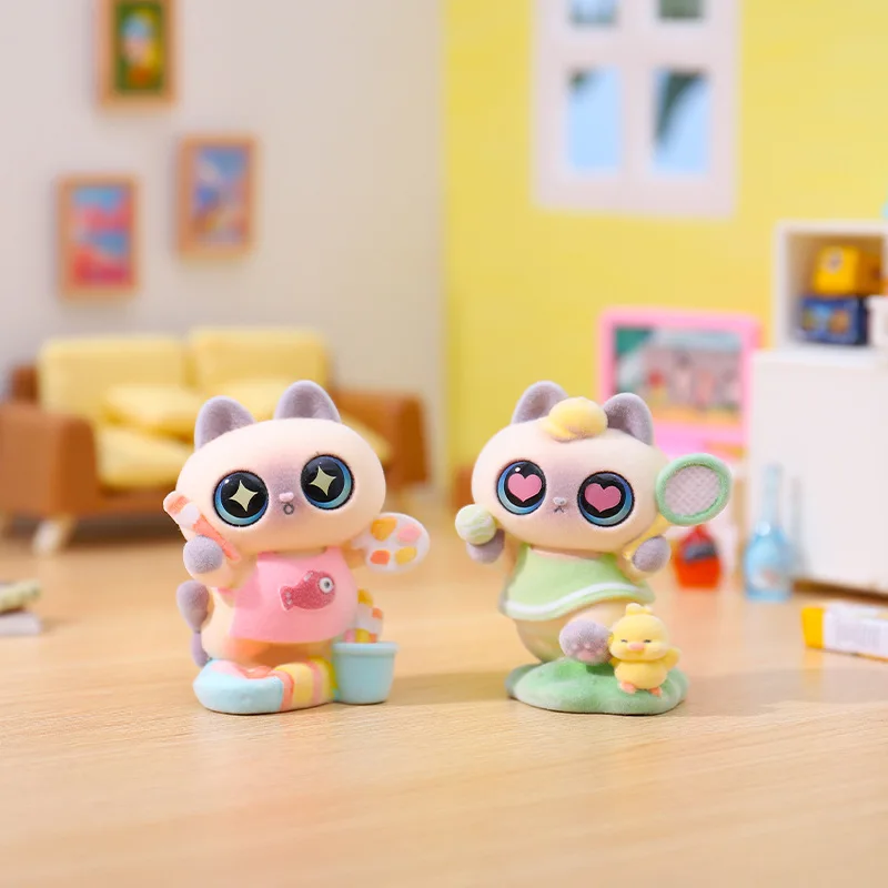 กล่องสุ่มแมวสยามน่ารักสไตล์ฟล็อกกิ้ง ขายดี ของตกแต่งบ้าน ของขวัญเซอร์ไพรส์ ขายส่ง