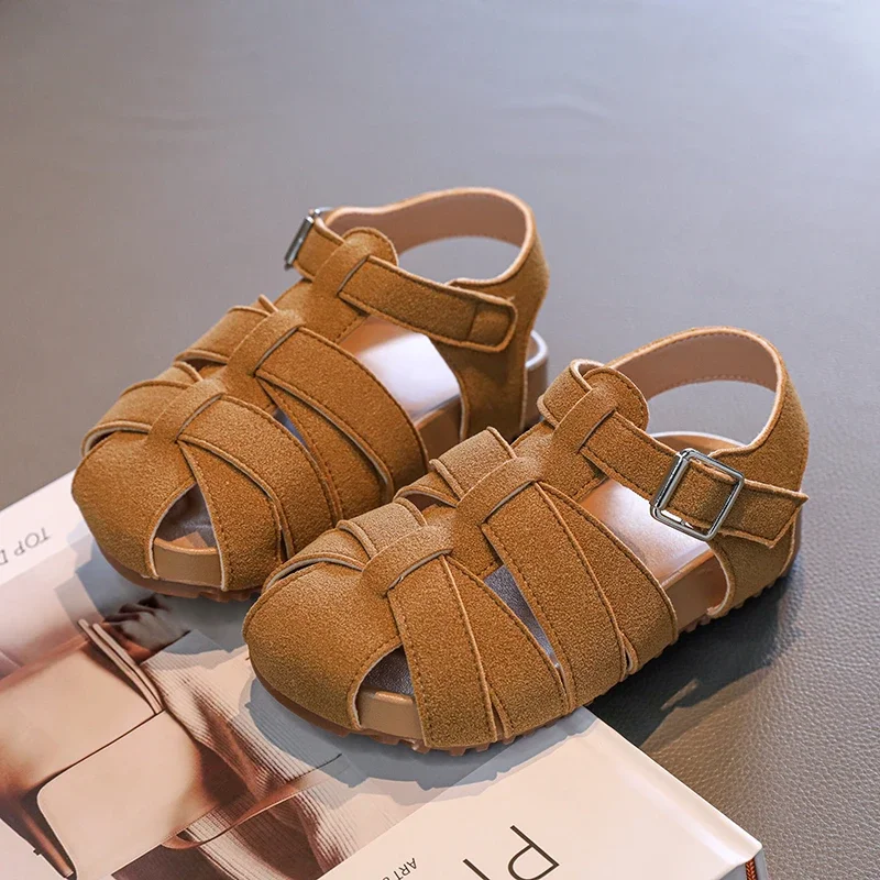 

New Children Simple Woven Sandals Summer Trend Girls Fashion Causal Gladiator Sandals Thick Bottom Kids Hollow-out Beach Sandals