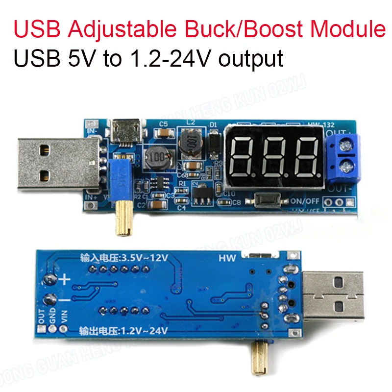 

1 PCS DC 5V 1.2V-24V USB Boost/Buck Power Module 3W Adjustable Boost Buck Converter Output