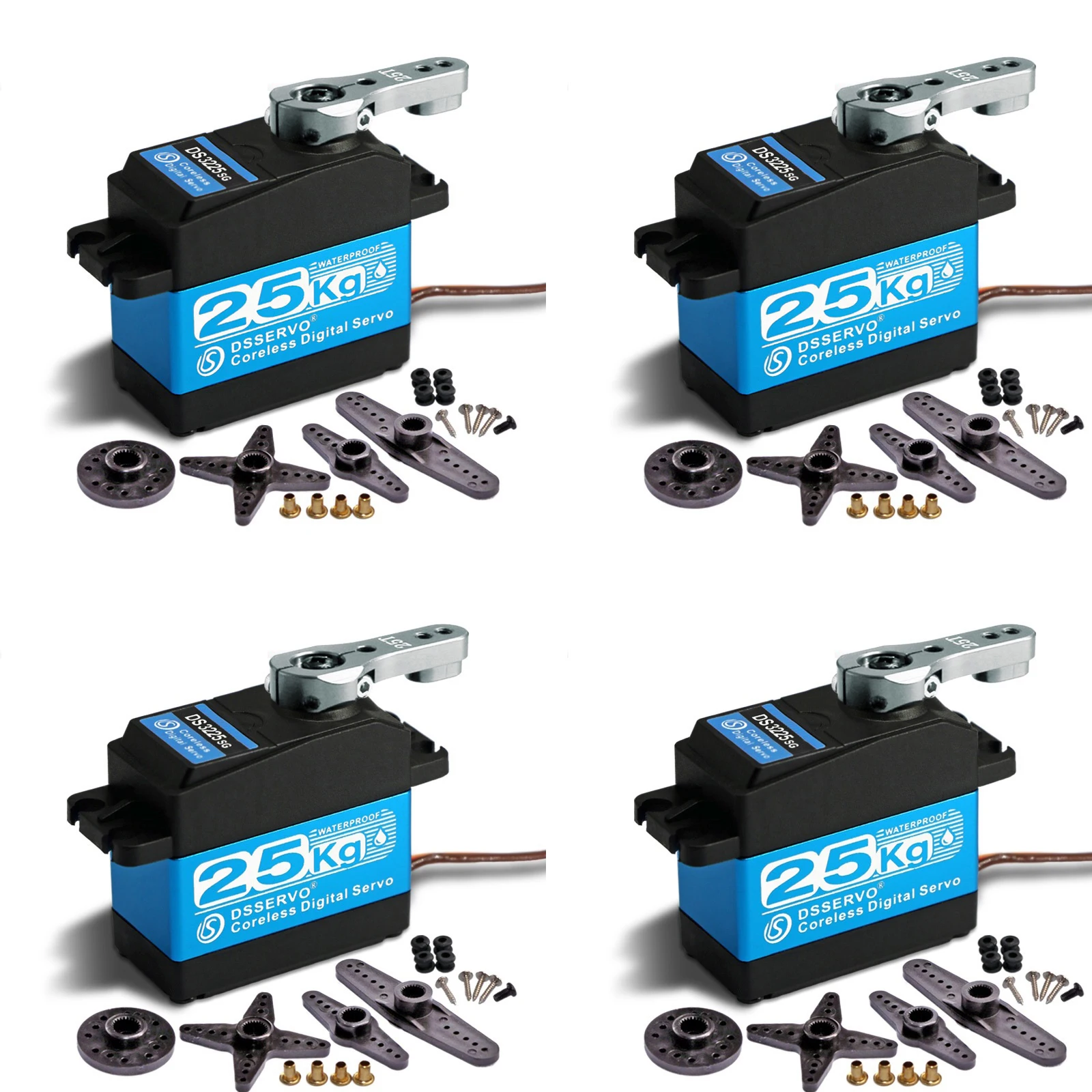 4PCS 35kg /25kg 디지털 RC 서보 고토크 코어리스 DS3235 DS3225 스테인리스 SG 방수 로봇 DIY RC 자동차 180/270 각도