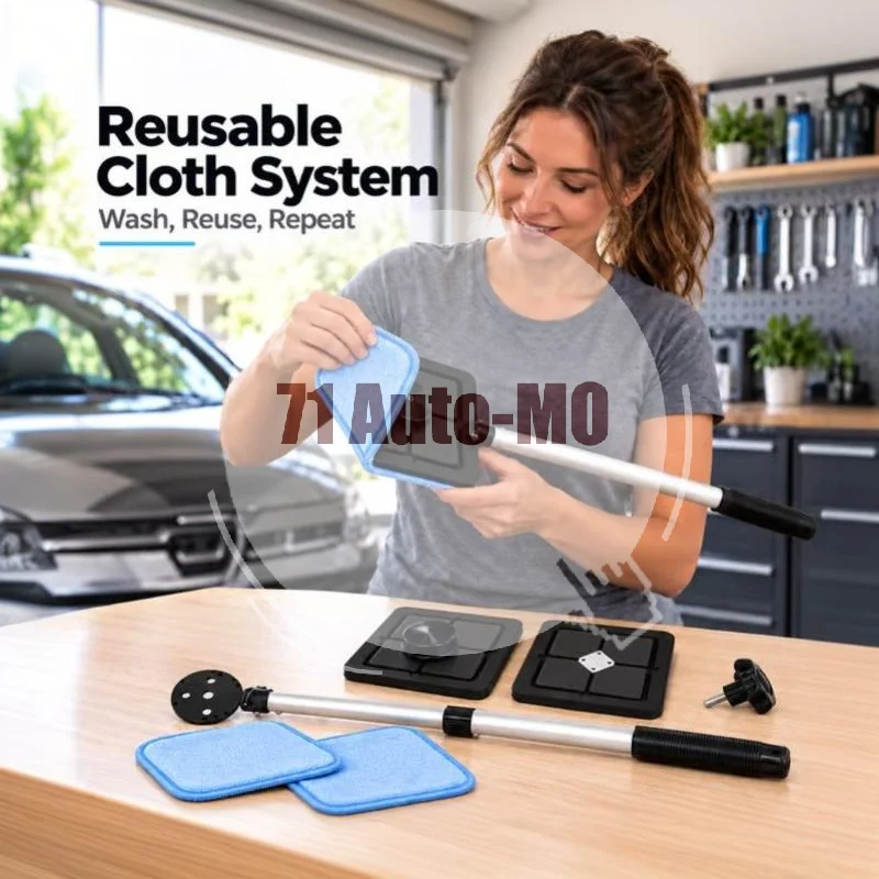 Double Side Magnetic Auto Windshield Cleaner Streak-Free Glass Cleaning Tool for Car Household Window Maintenance