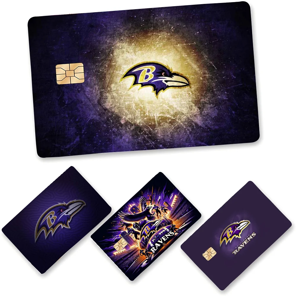 B-Baltimore Ravens Anime desplegable o guardar carcasa divertida en apagado Ultra fino pegatina que no se decolora película de cubierta de piel para tarjeta de crédito de débito
