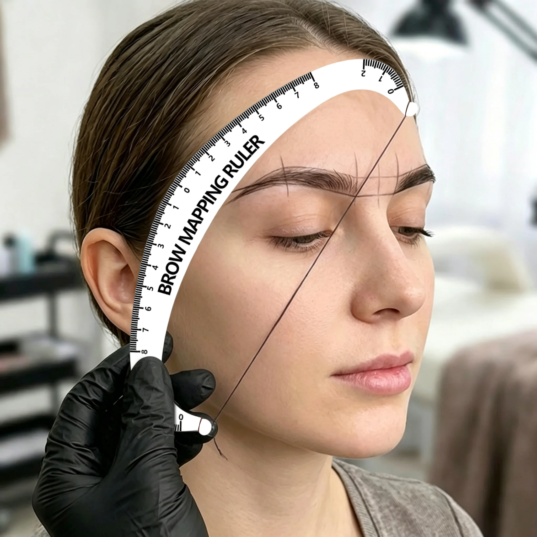 Acrylic Eyebrow Mapping Bow Ruler with String,