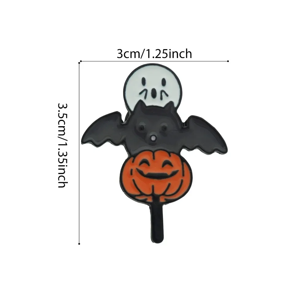 Halloween Ghost Bat zucca smalto Pin fantasma distintivo in metallo spilla Punk per accessori gioielli regali di Halloween