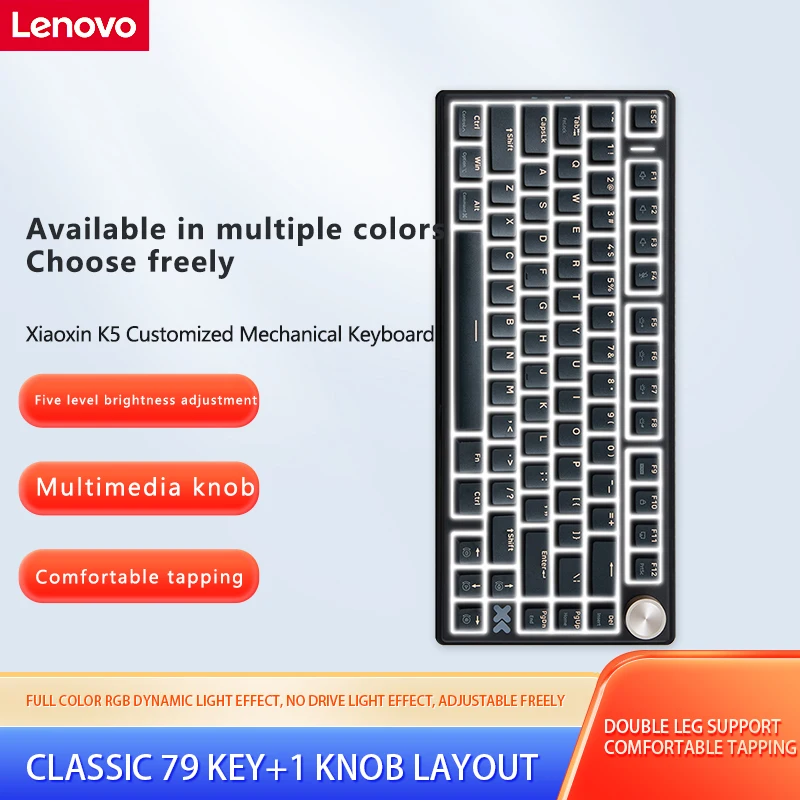 

Keyboard Mechanical Keyboard Lenovo Xiaoxin K5 Gaming Keyboard E-Sports Keyboard Cool Backlit Keyboard