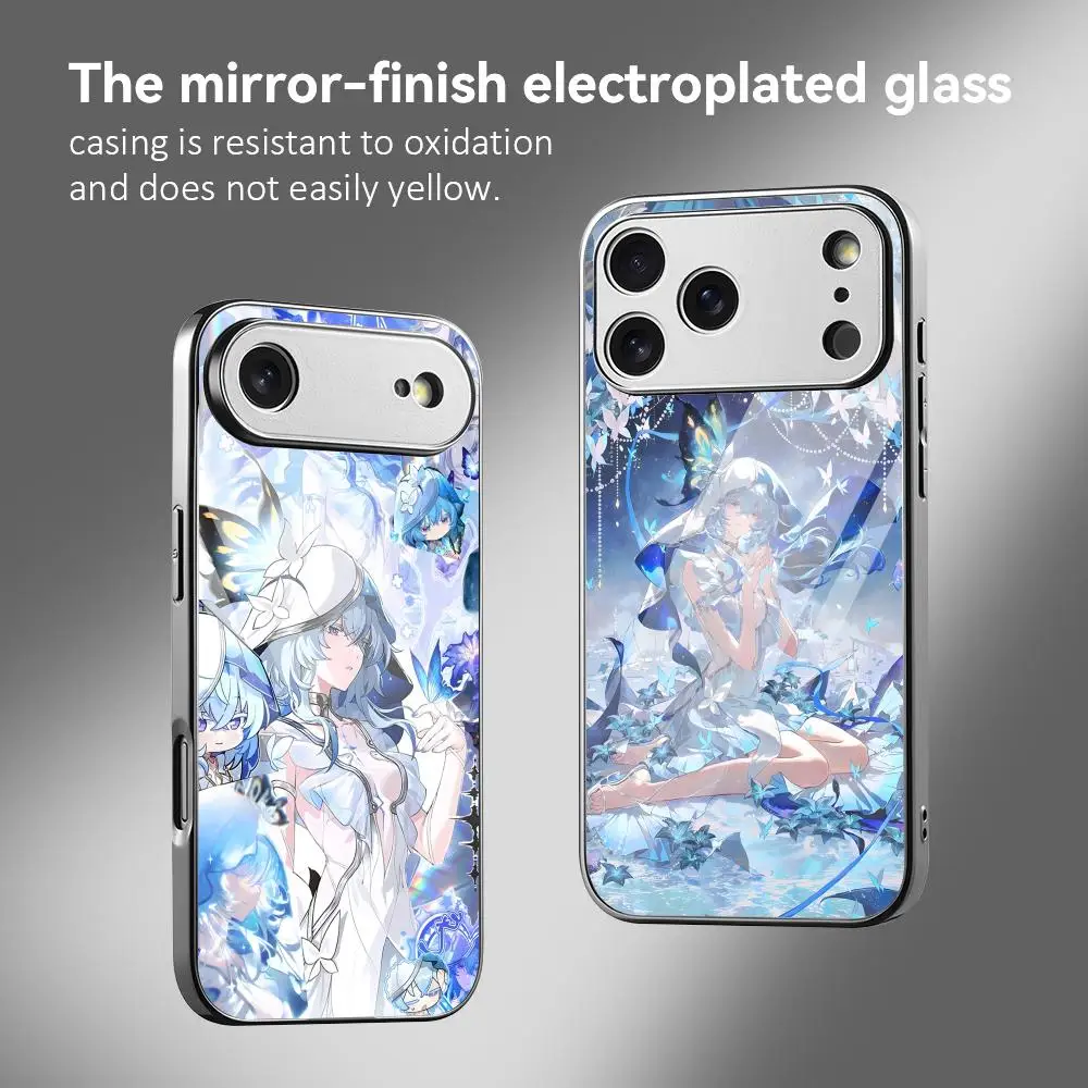 

Чехол для телефона The Shorekeeper Wuthering Waves для iPhone 17 16 15 14 13 12 Pro Max Plus, противоударный, с гальваническим металлическим бампером