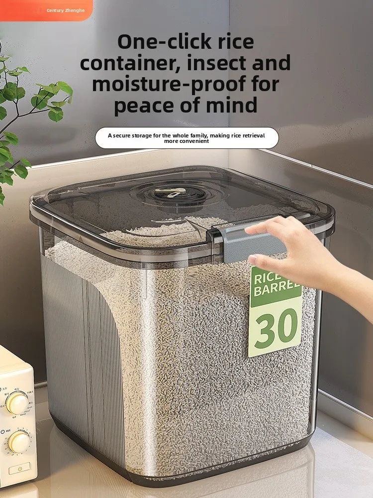 Boîte de stockage de riz hermétique, antiparasitaire, résistant à l'humidité, pour aliments, usage domestique, conteneur de stockage de cuisine pour le stockage de la farine de riz