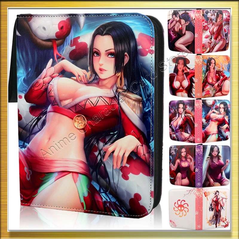 

Anime One Piece Card Album 4/9 Grids 50 Pages PU Holder Book Hancock Collection Large Capacity Zipper Card Bag