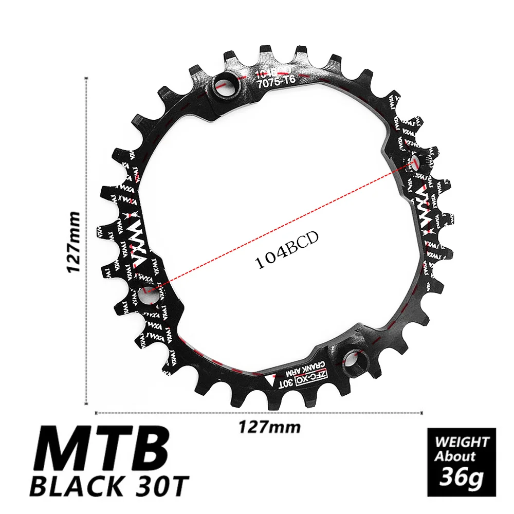VXM 104BCD MTB Fahrrad Kurbel Schmales und Breites Kettenrad 30T-52T für Shimano Serie Set Star Ring Zubehör LEICHT