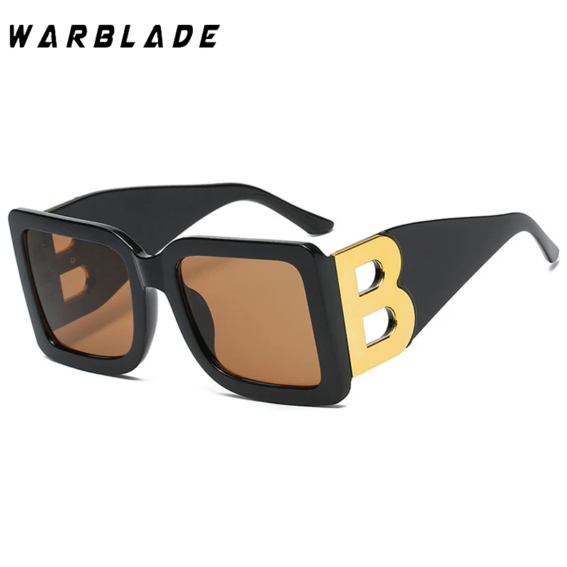 WarBLade 2022 Fashion Oversized The Letter B  Square Luxury Trend Sunglasses Women Men Retro Rectangle Sunglasses Gafas De Sol