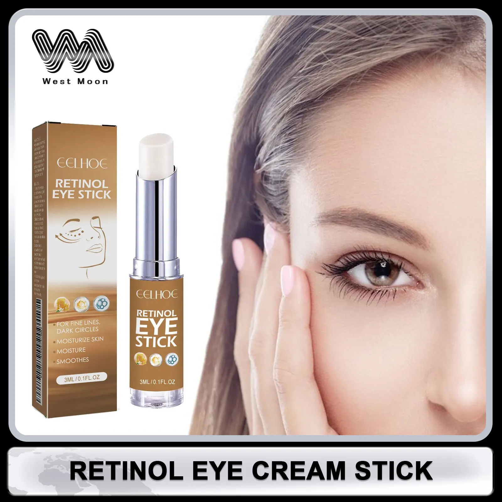 Retinol Eye Cream Stick Lighten Dark Circle Remove Eye Bag Puffiness Fade Fine Lines Tighten Moisturizing Nourish Cream For Eyes