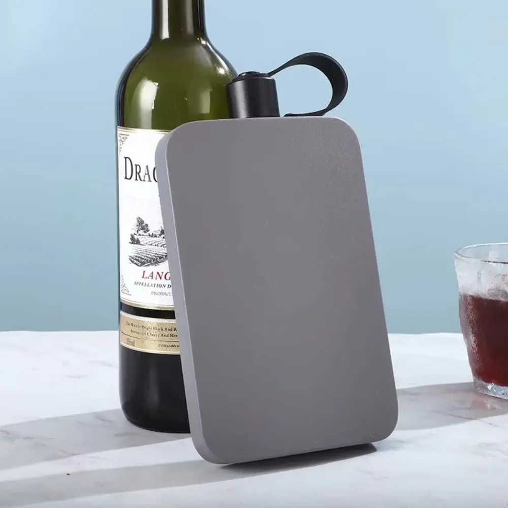 Practical Large Capacity Wine Flask Square Shape 500ml Whiskey Bottle Thick Wall 304 Stainless Steel Flat Kettle Sport Activity