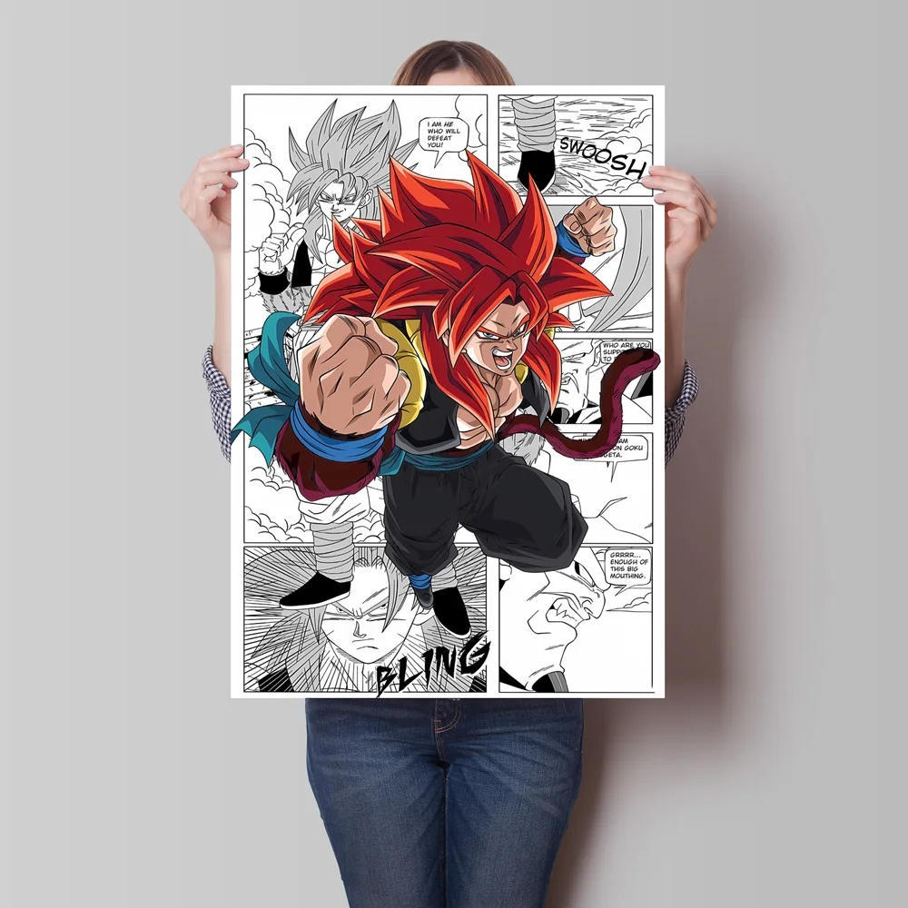 حار أنيمي المشارك لعبة دراغون بول غوكو فيغيتا قماش اللوحة الكرتون صورة أصدقاء الهدايا غرفة المعيشة المنزلي ديكور كلاسيكي #6