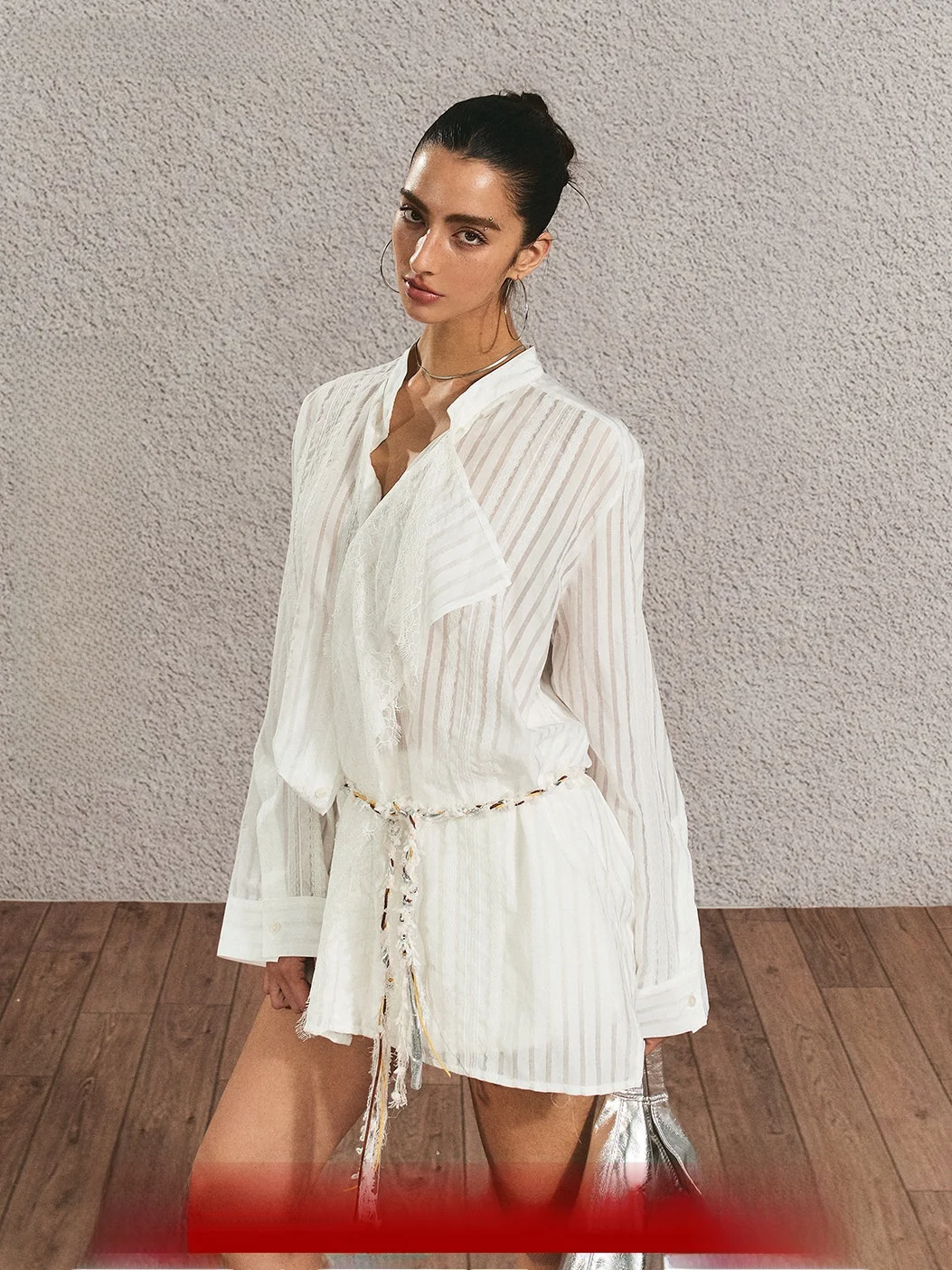 

TheNeverMore French Sle Slim Fit Striped Long Sve White irt Lazy Feelings Женская летняя дышащая премиум-класса Faion