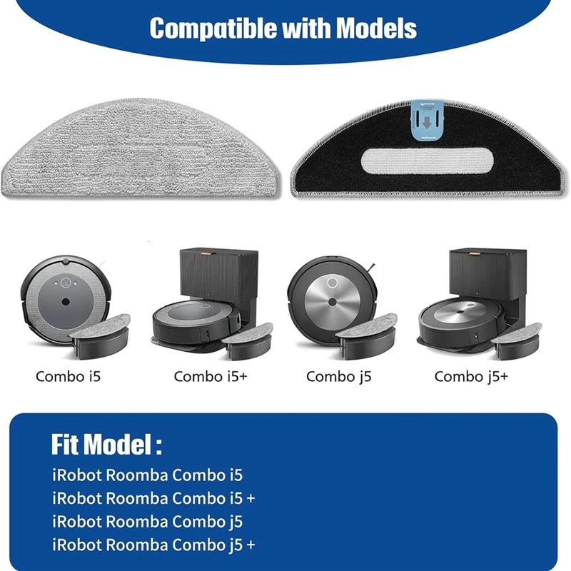 IRobot Roomba用の洗える再利用可能なモップパッド,マイクロファイバー交換用モップパッド,i5,i5,i5,i5,j5,6ブロック