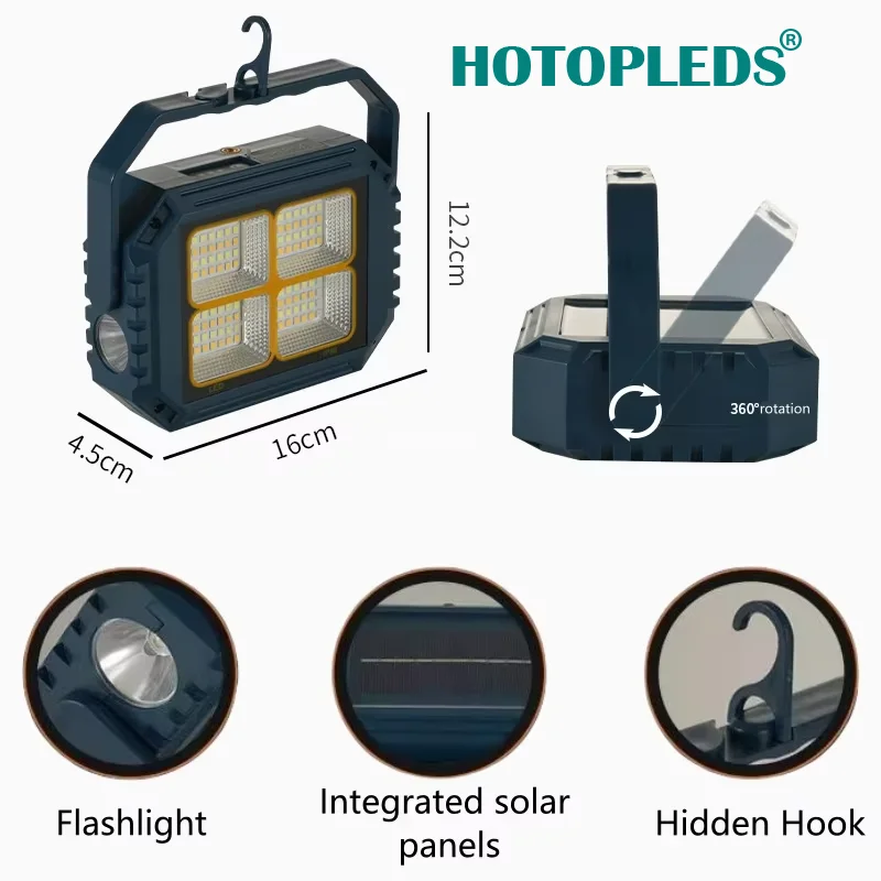 Emergency Lights for Vehicles Led Emergency Strobe Lights With Solar Panel With Hook and Tripod Hole Emergency Led Light