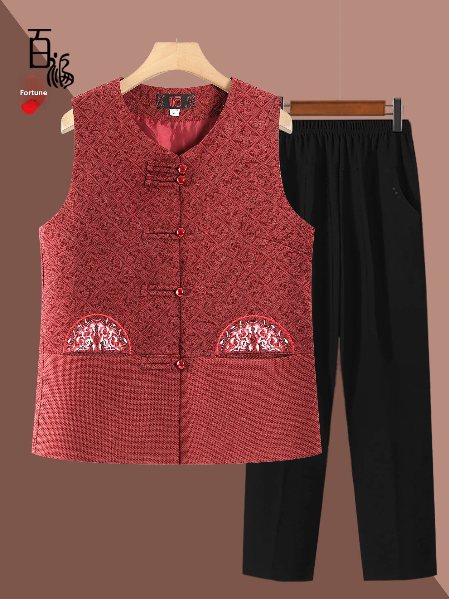 Andma's Svel-Chaleco holgado para mujer, ropa de abrigo informal con detalle de botones, bordado, varios bolsillos, otoño