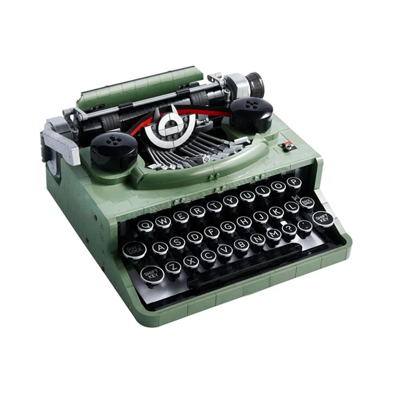 A72I Retro Typewriter Blocks Brick Marking Machine Keyboard over 12 Years Old Kids Writing Machine Gift Toy Compatible 21327