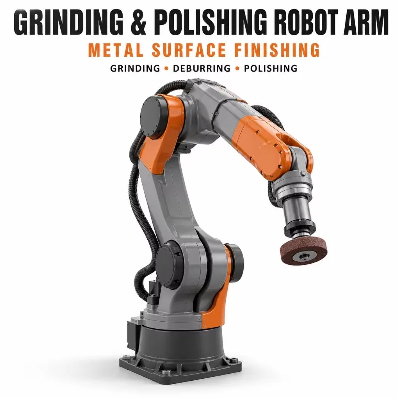 Industrial 6-Axis Grinding Robot Arm PLC Servo-Electric Drive for Metal Surface Polishing Deburring Workshop/Factory Automation