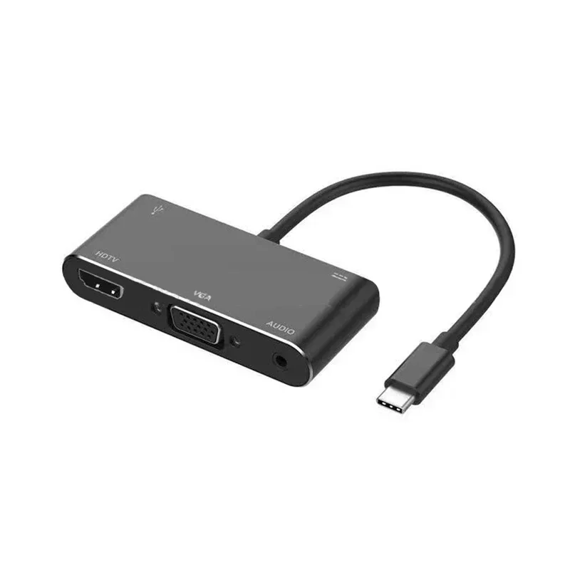 4K Type C To HDMI VGA Audio Video Share Display Adapter USB 3.0 for Keyboard Mouse for Macbook Laptop PC Phone To TV Monitor
