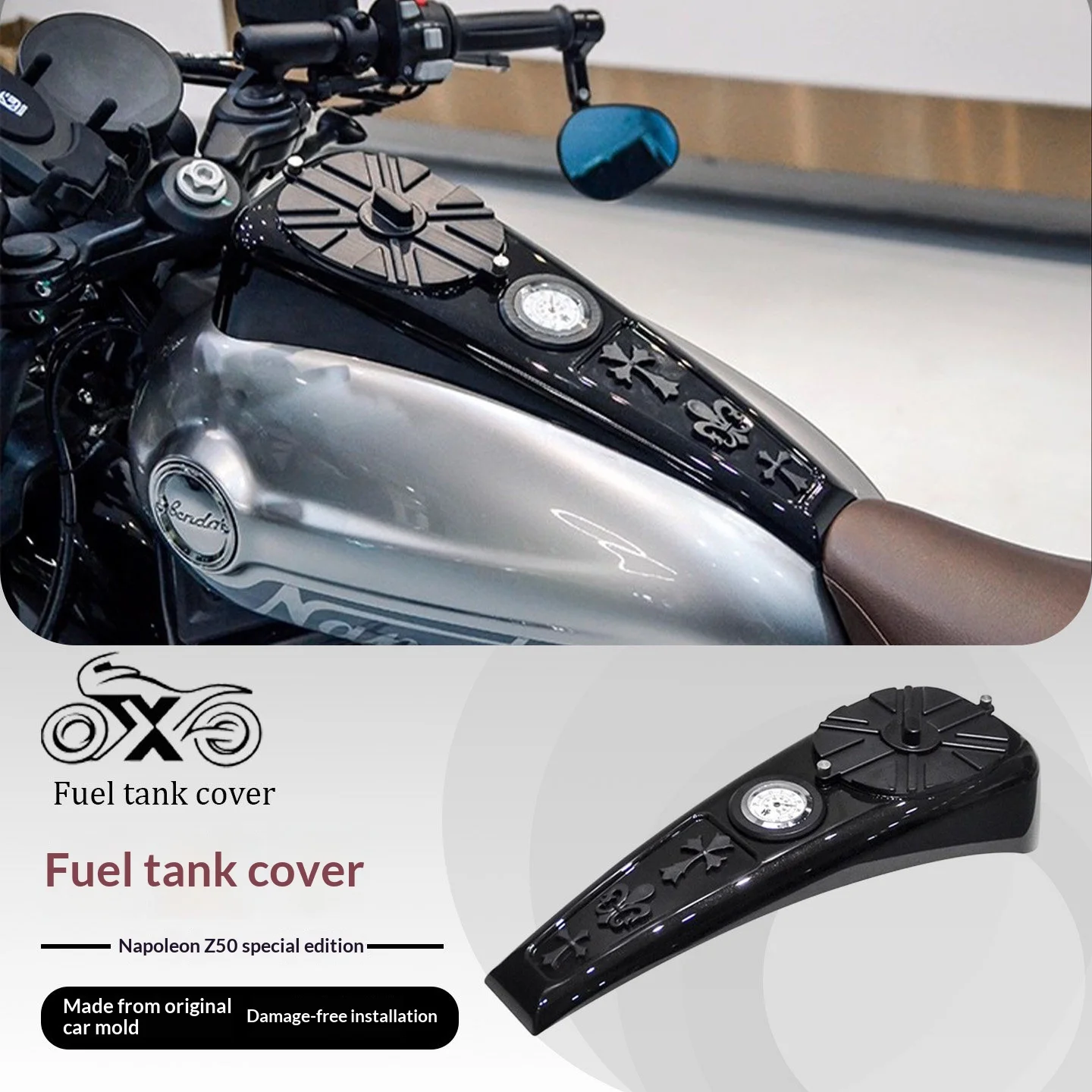 【Premium】For Napoleon 250 modified fuel tank cover, original car mold decoration, instrument cover ABS, non-damaged, waterproof,