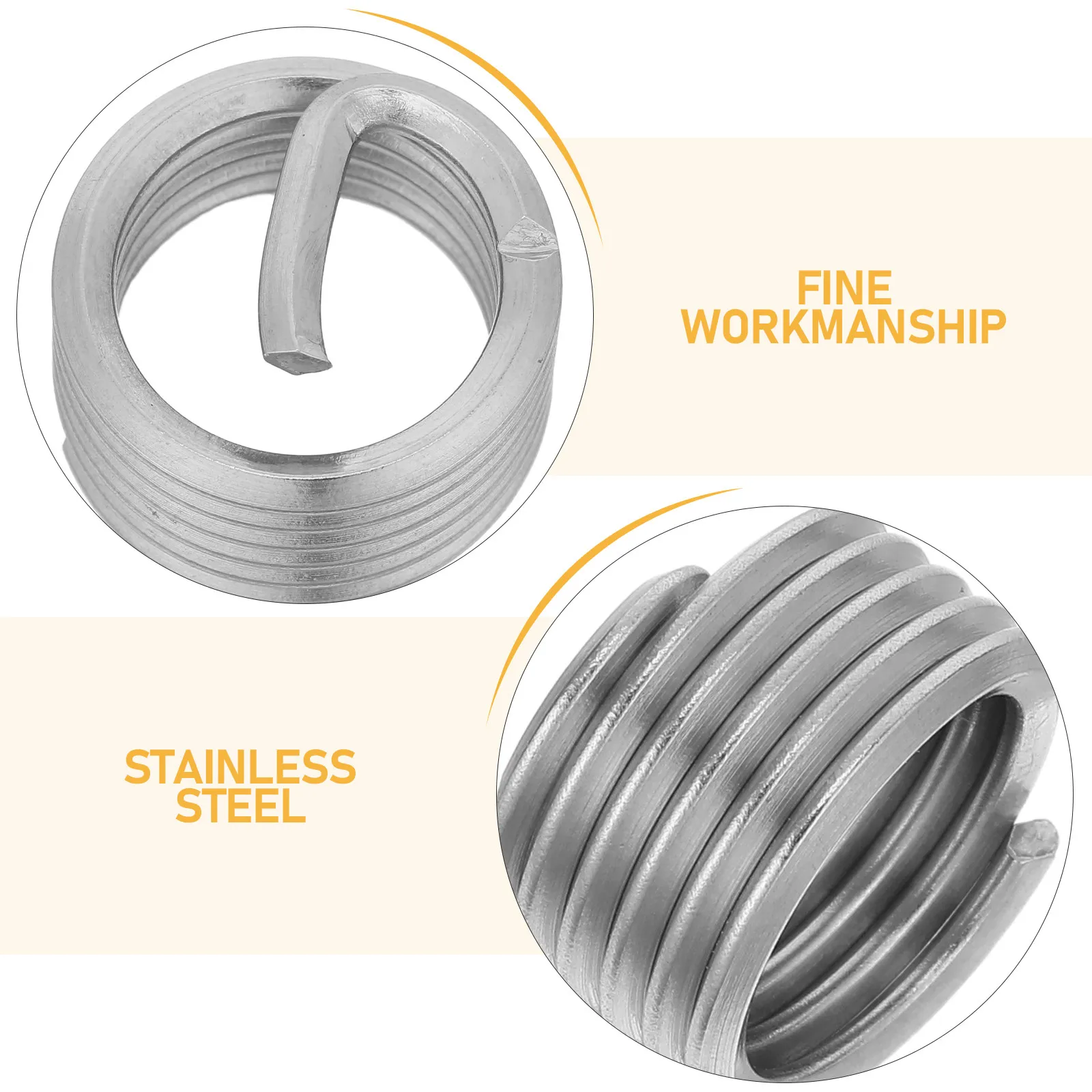 10Pcs Thread Repair Inserts Stainless Steel M18 X 2.5 X 2D Helical Coil Wire Thread Sleeves Automotive Screw Threaded Sleeve