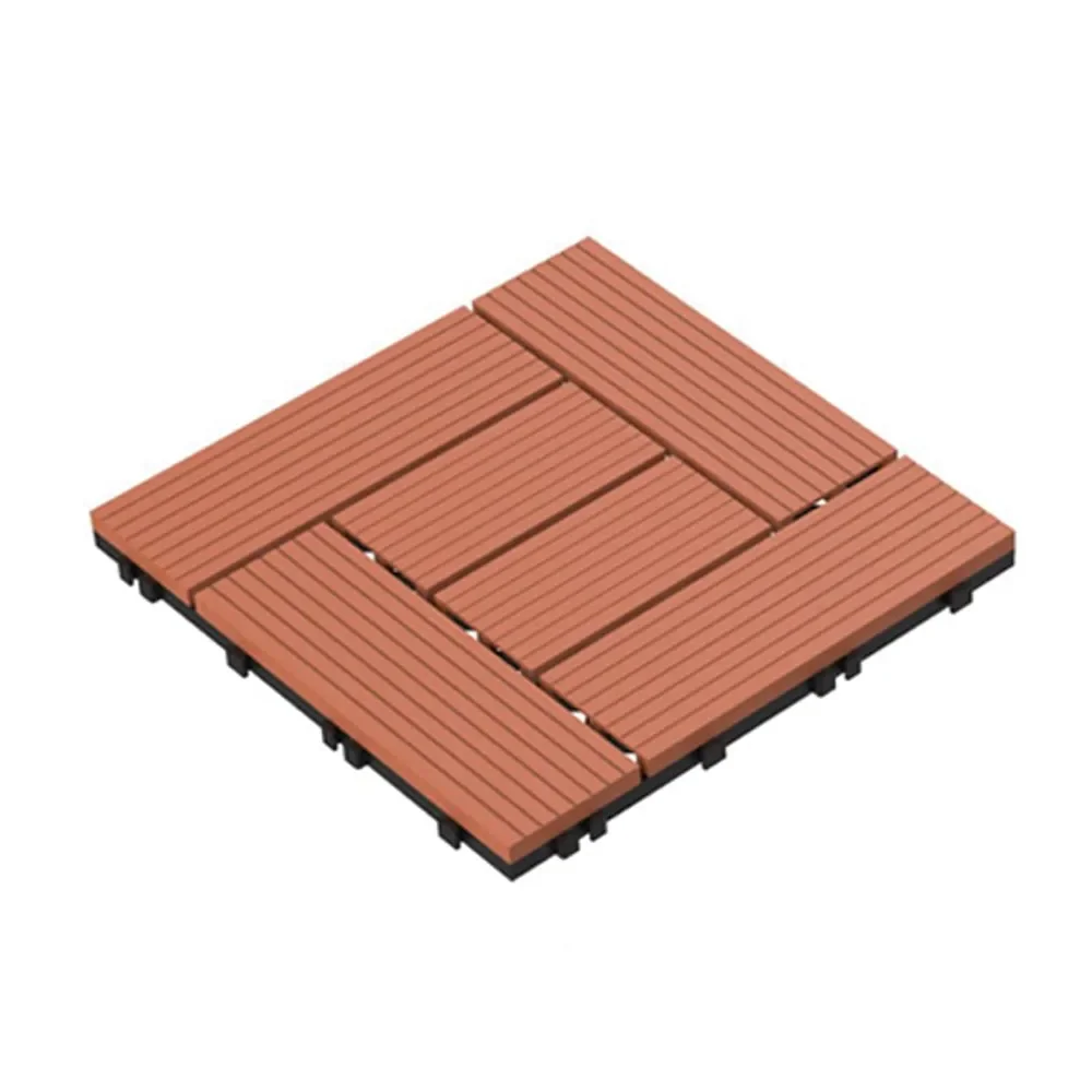 

Outdoor Deck Tiles of Balcony Flooring Boasts A Design That Enables Airflow and Water Drainage for Durability（crimson ）24-Pack