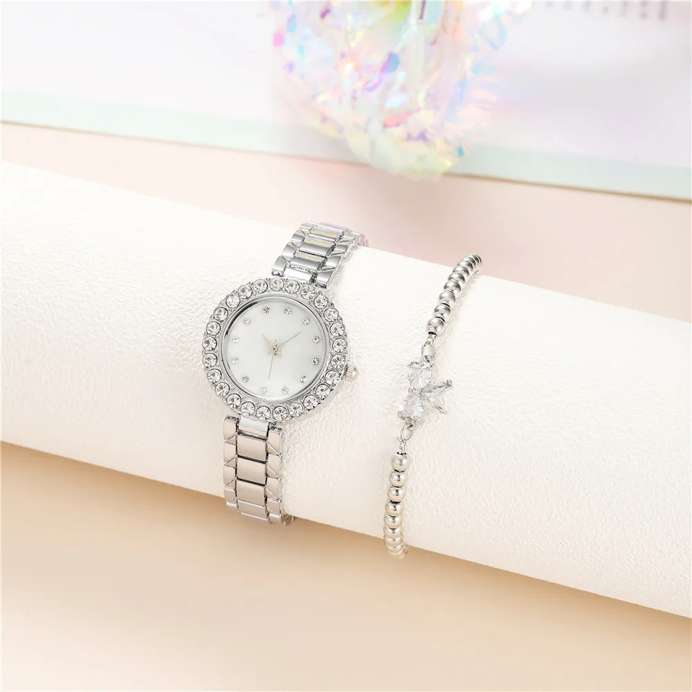 Luxury Women's Watch Rhinestone Set Steel Watch for Women Metal Strap Quartz Ladies Bracelet Watch Clock