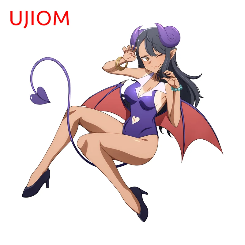 UJIOM Demon Girl Wall Sticker Trendy Purple Style Sitting Posture Eye Catching Waterproof Decal Room Decoration Accessories