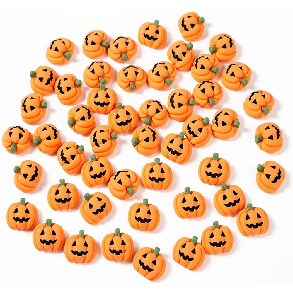 10/20pcs Resin Mini Halloween Pumpkin Miniature, Flat-backed Cabochons, Fairy Garden Home Ornament, DIY Craft Decoration