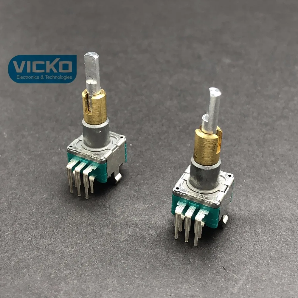 [VK]ALPS EC11EBB24C03 dual double encoder EC11E BB24C03 with switch 15 pulse point smooth 30 positioning shaft 25mm Biaxial turn