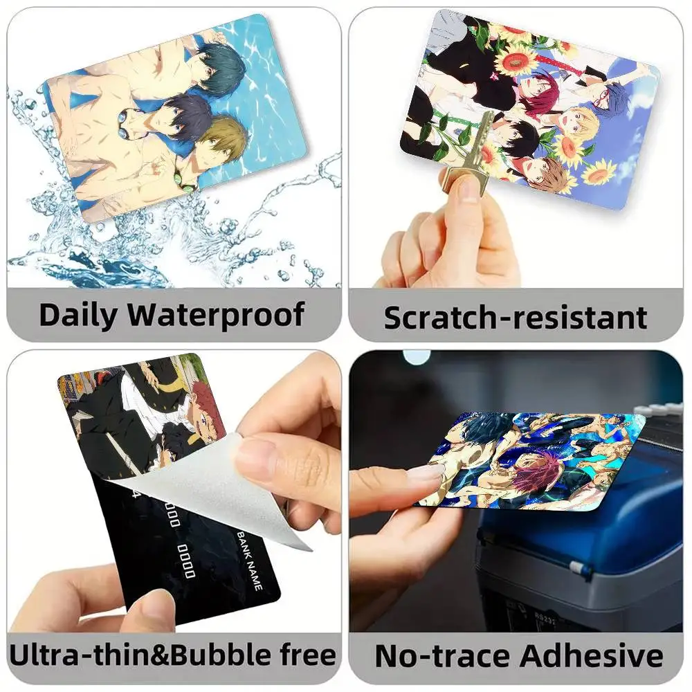 F-Free Iwatobi Swim Club H-Haruka  Credit Card HD Stickers Game Card Decal Small Chip Waterproof Sticker Gift