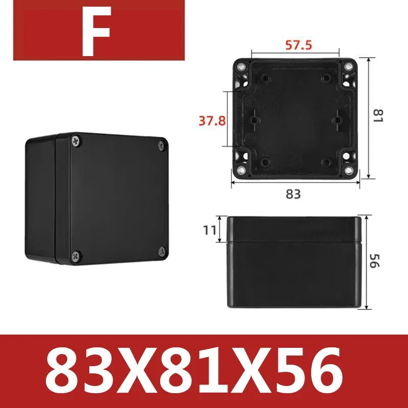 أسود البلاستيك سلك مقاوم للماء صندوق توصيل إمدادات الطاقة مراقبة الأمن في الهواء الطلق مفتوحة شنت صندوق مقاوم للماء غلاف بلاستيكي ABS