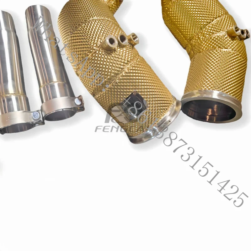 Heat Insulated Downpipe Fit RS4/RS5 B9 2.9T 2017-2024 CatBack Exhaust System Sports Car Sound Upgrade Retrofit