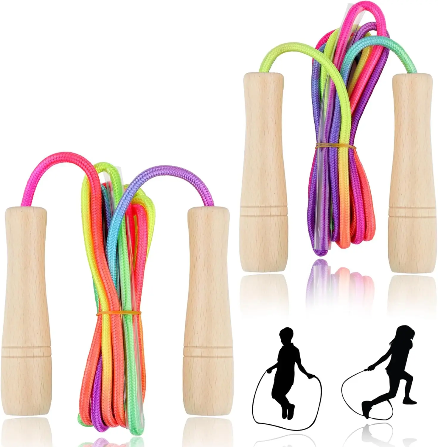 

Adjustable Skipping Rope with Wooden Handle for Fitness Workout and Outdoor Fun Activity