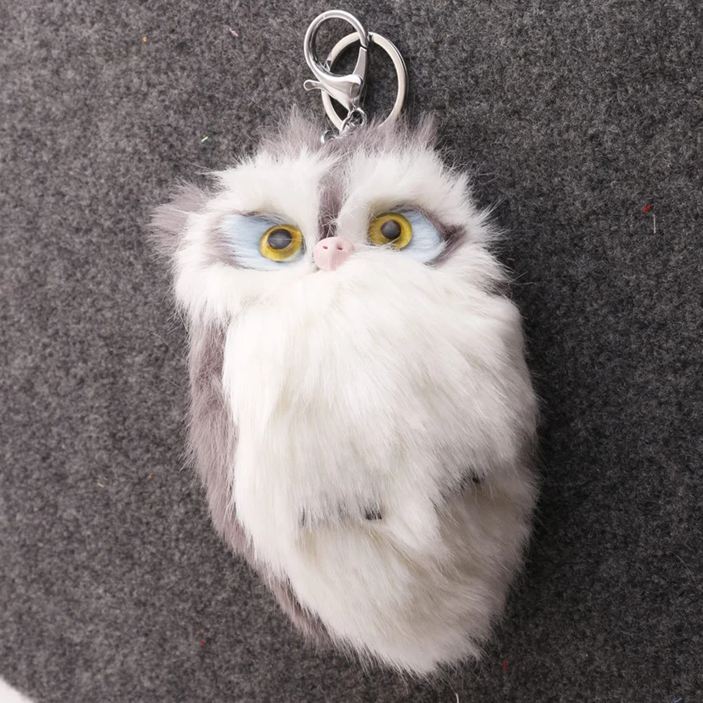 3Pcs Durable Owl Keychain Decor Perfect Birthday Christmas Graduation Gift for Family Friends Yellow Gray