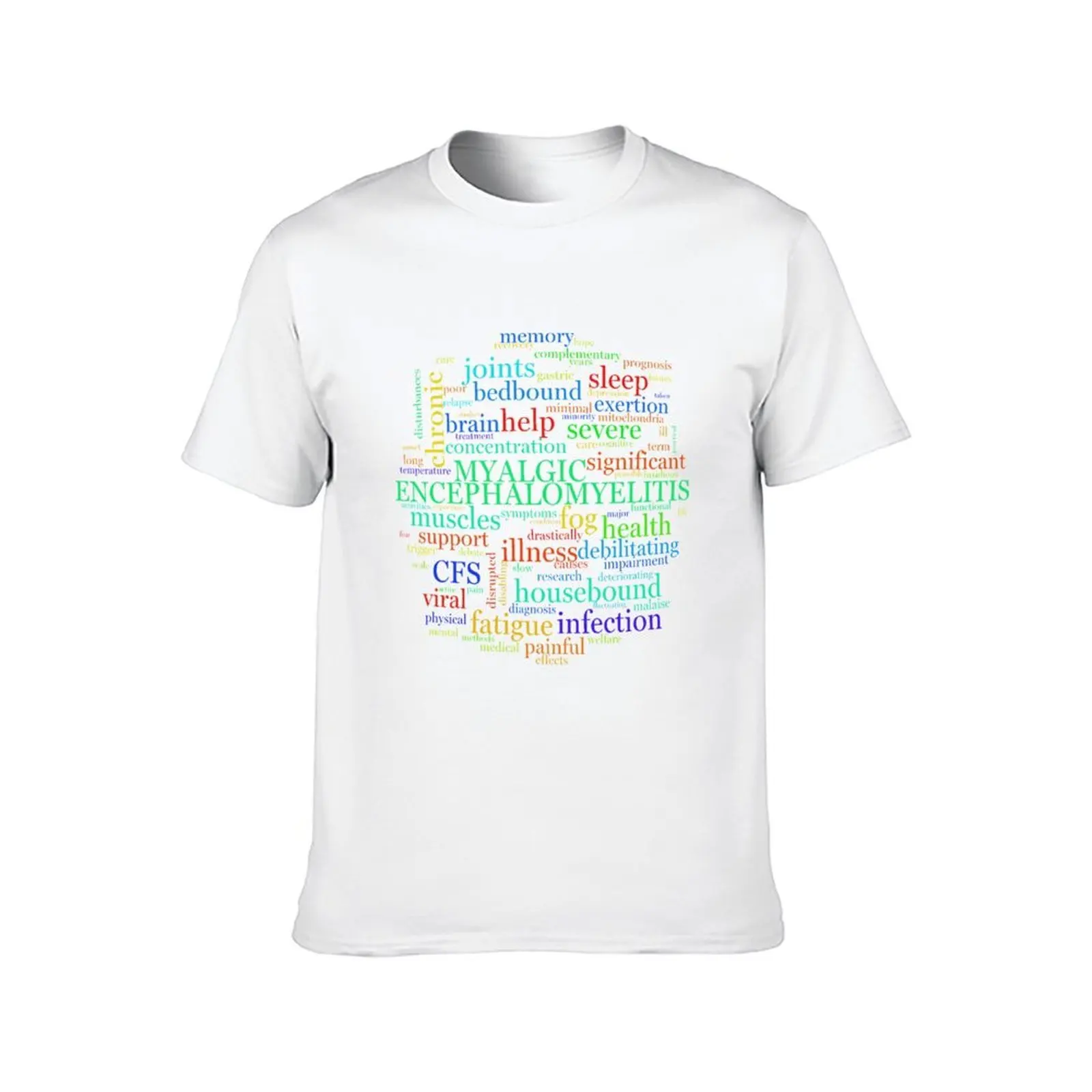ME/CFS Wordcloud (اللون 1) تي شيرت تي شيرت للرجل 100 بالمائة قطن رجل تي شيرت للرجال تي شيرت غير رسمي #2