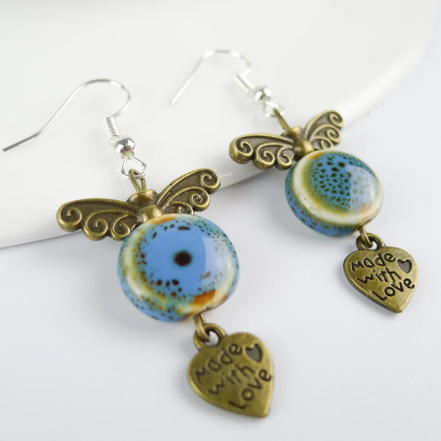 Eastern Beauty Fashion Ceramic beads Dangle Earring For Women Girls Dropshipping Wholesale Jewelries Dangle Earrings #FY303