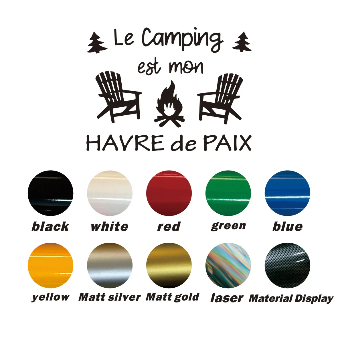 

2pcs 'Le Camping' French Vinyl Stickers - Ideal for Campers, Off-Road Vehicles & Cars | Woodland/Timber Art Decor for Outdoor Fa