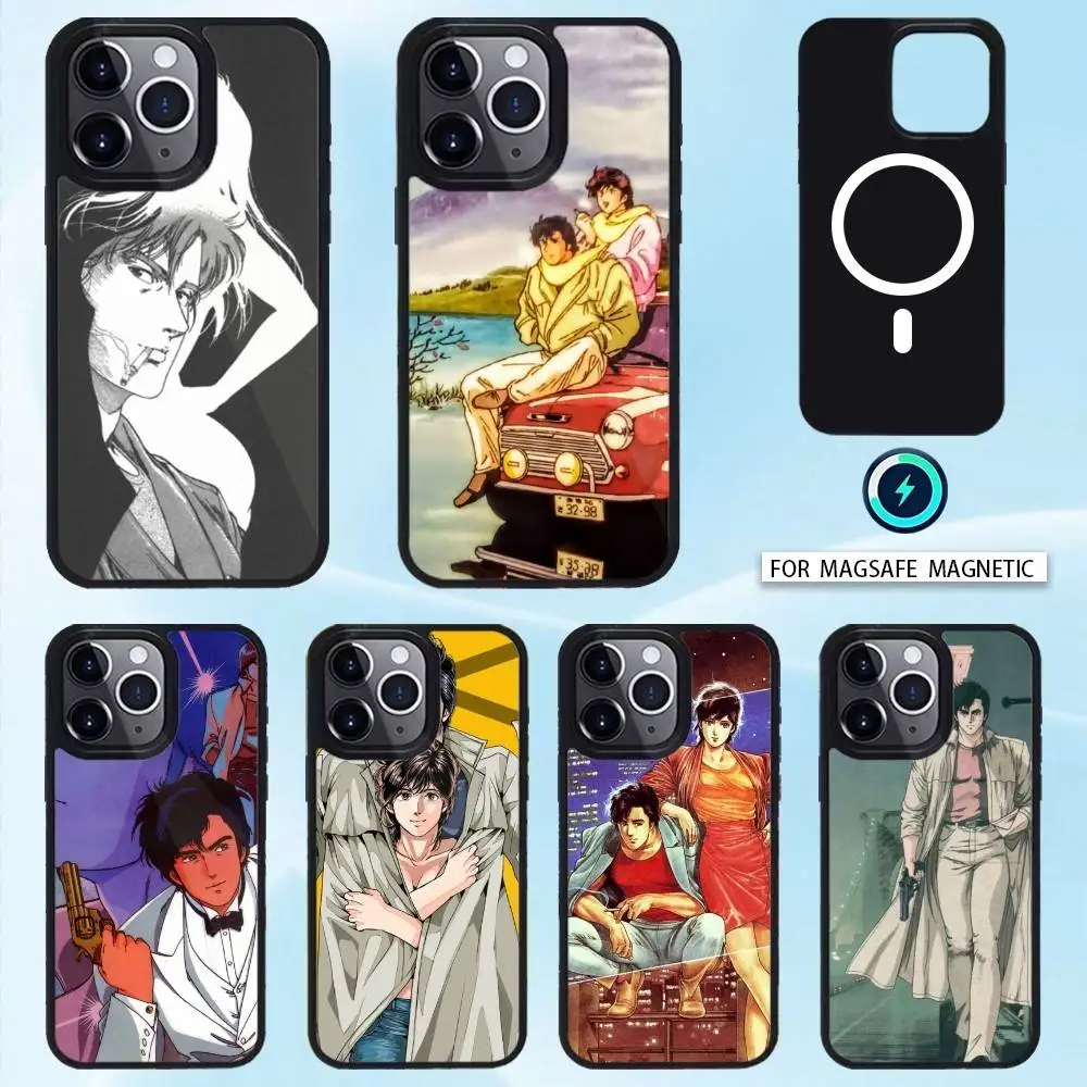 

Retro City Hunter Comic Phone Case For iPhone17,16,15,14,13,12,11 Plus,Pro Max Magnetic For Magsafe Wireless Charging