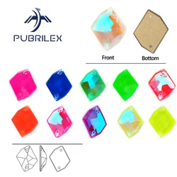 Neon Edges with chamfers Cosmic Glass Sew On Rhinestone Sewing Crystal Flatback Stones For DIY Clothes Dress Decorations