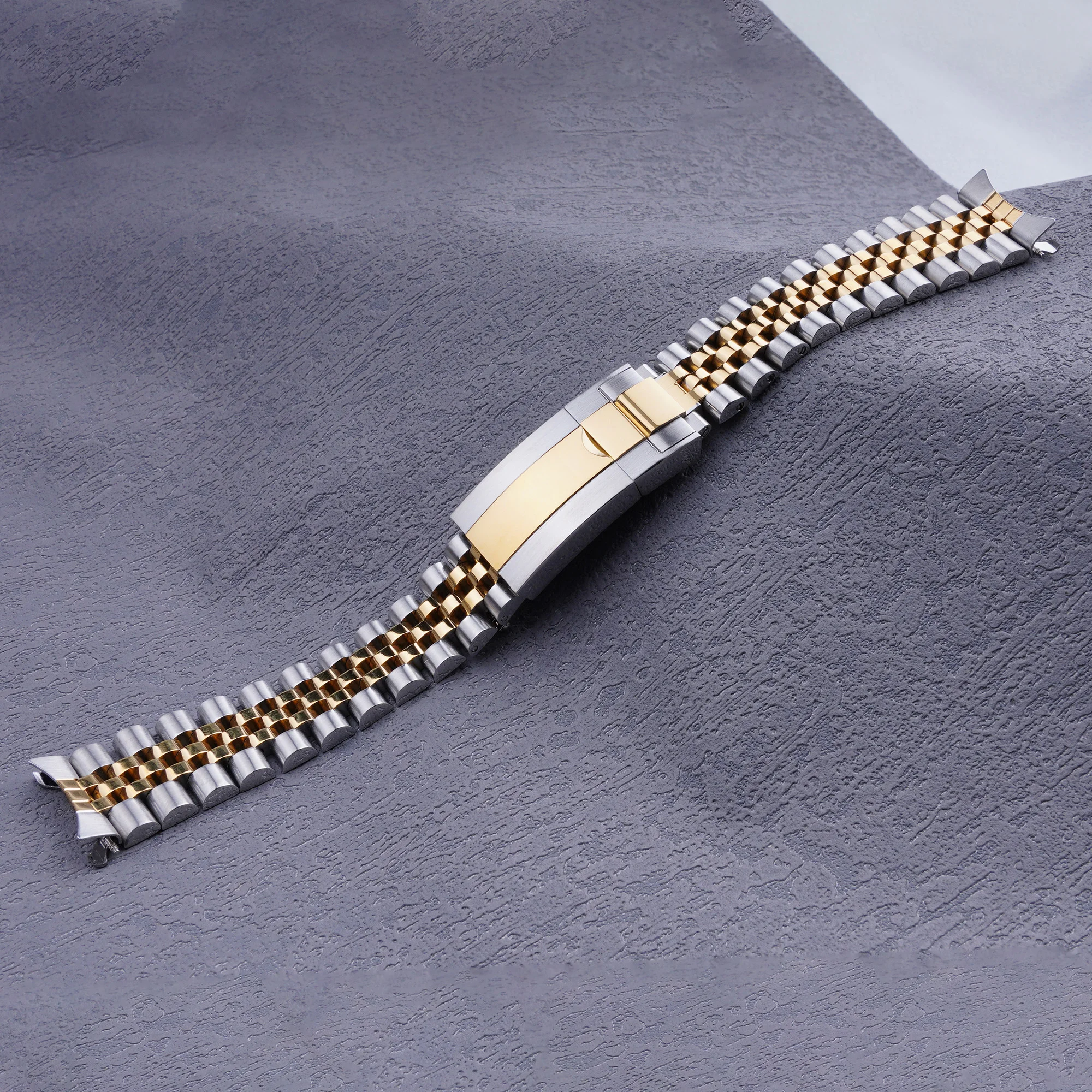 19mm Silver Gold Hollow Curved End Solid Screw Links Watch Band Jubilee strap For Seiko 5 SNXS73 75 7SNXS80 SNXS81 SNXF05 SNXG47