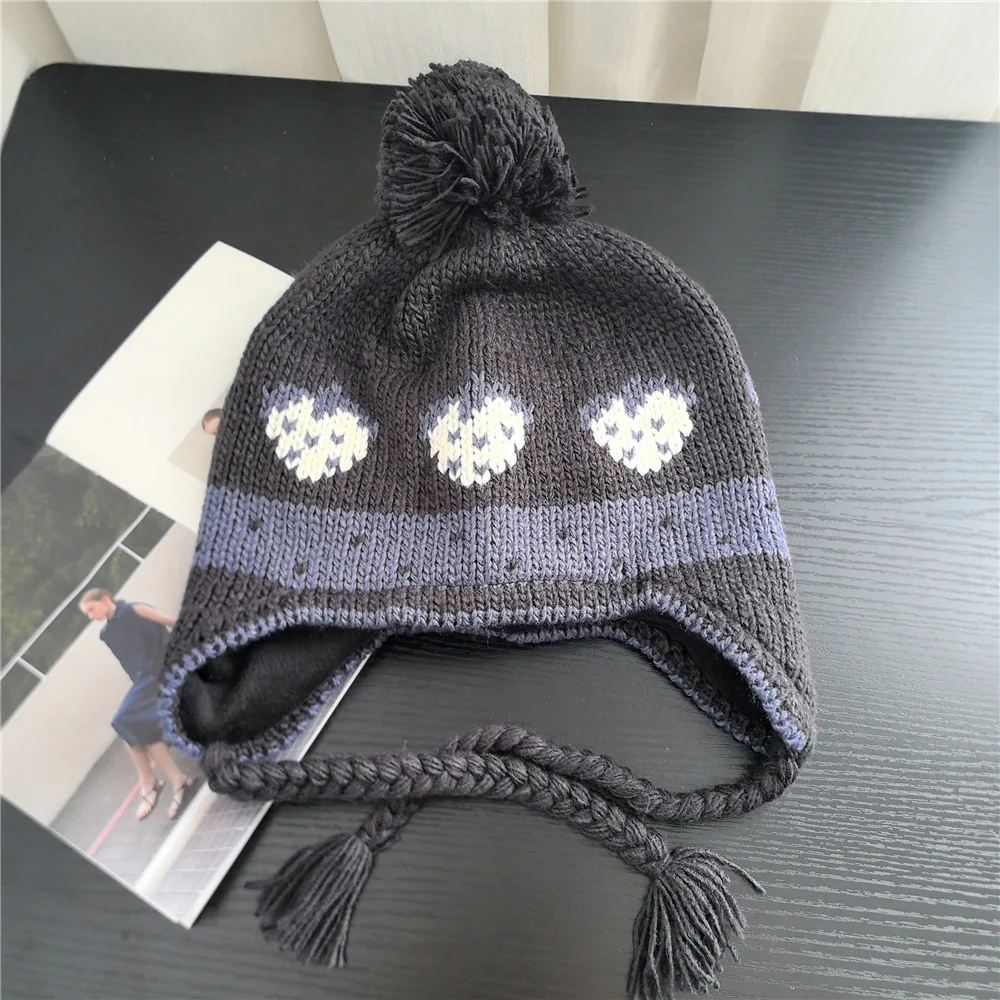 قبعة إيرفلاب النساء الشتاء قبعة متماسكة Pompom الصوف بطانة إكسسوار دافئ للفتيات الطقس البارد الخريف التزلج في الهواء الطلق عطلة #4