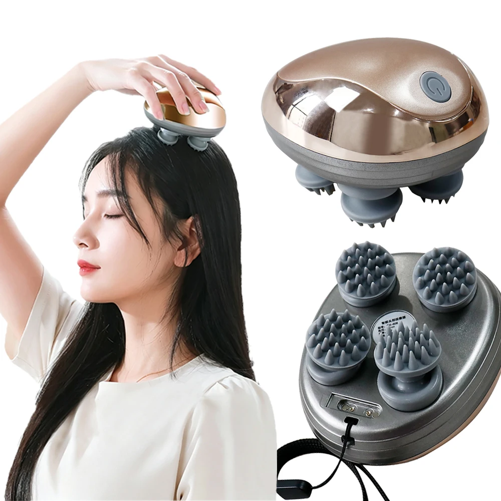 Portable Handheld Rechargeable Electric Red Light Scalp Massager Deep Spa Tool for Scalp Care Body Massage Stress Relief Relax