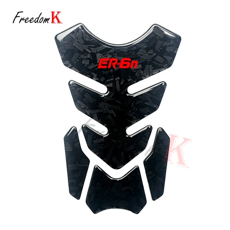 3D Forged Carbon Fiber Tank Pad Protector Sticker Decal  ER 6N Tank Pad Protector Fit For ER6N ER-6N ER 6N Stickers