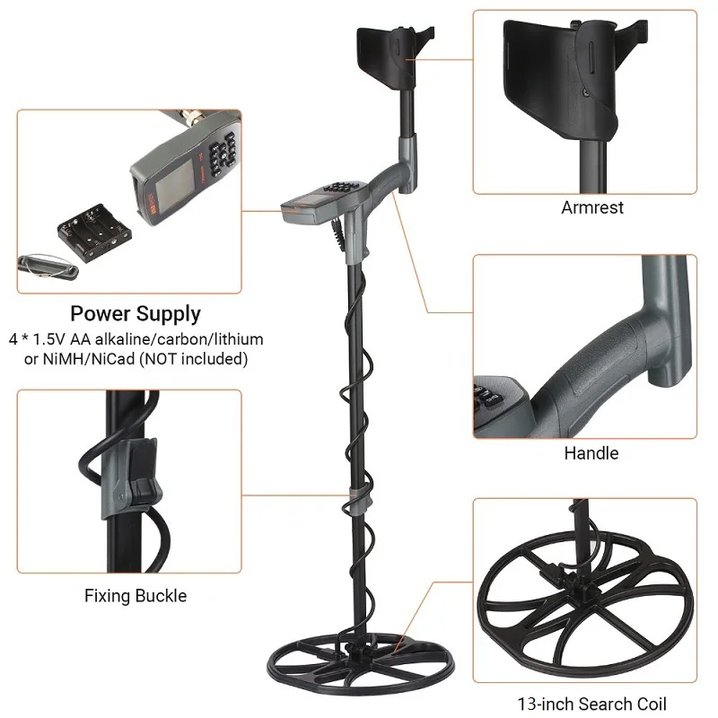 FROGMAN T90 Multi-frequency Metal Detector Waterproof Pinpointer Underground Gold Metal Detector